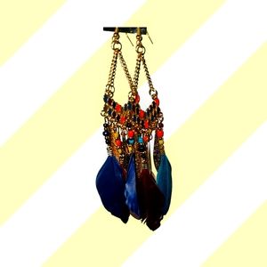 Handmade feather earrings